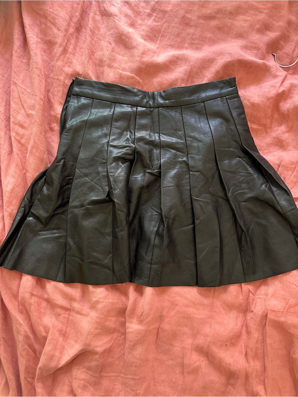 Sunday Best Black Pleated Faux Leather Mini Skirt
